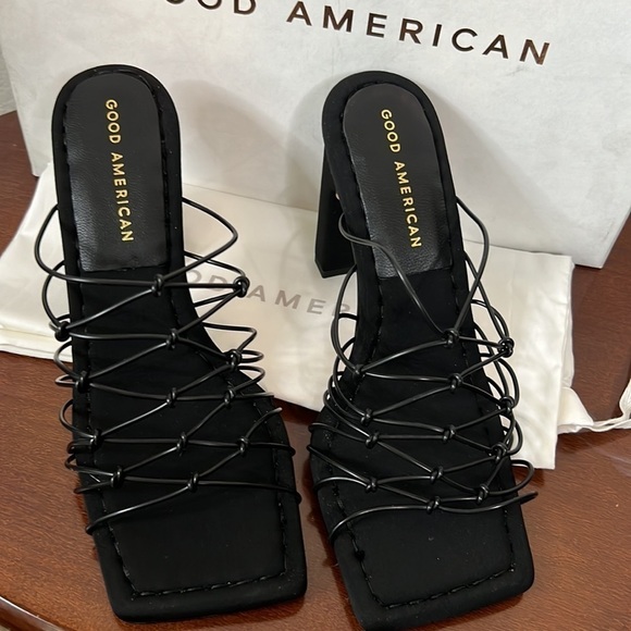 Good American Black Neoprene Caged Mule Size 5 - Picture 3 of 9